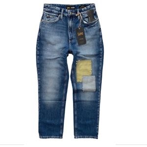 Lee Denim Cropped Jeans with Olive Patch